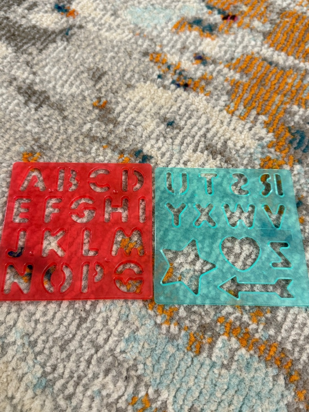 Lot of 2 McDonalds Happy Meal letter & shape stencils 2018 kid draw art alpahbet